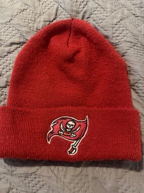 Tampa bay Red Knit Beanie Hat with Embroidered Flag Logo